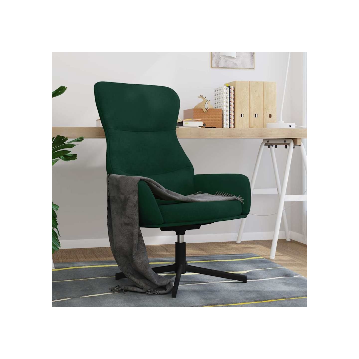Chaise de relaxation Vert foncé Velours
