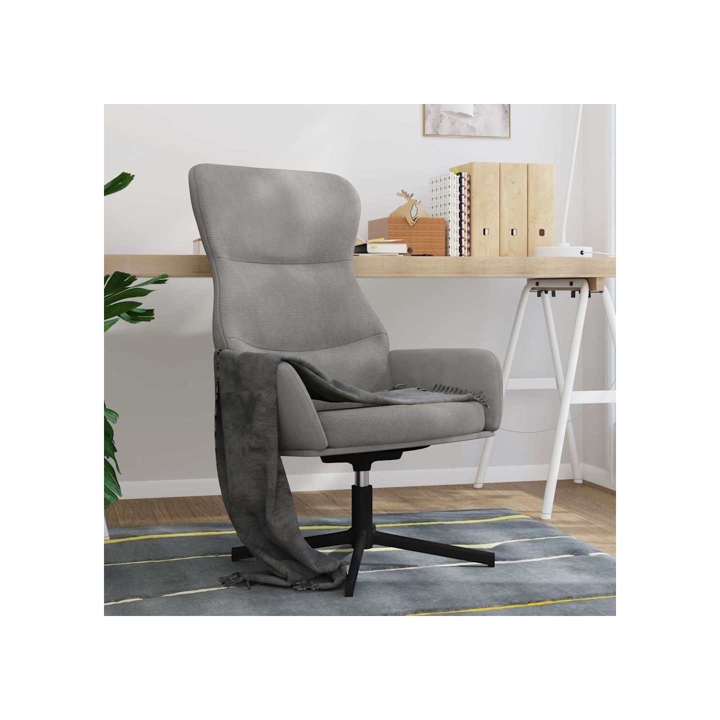 Chaise de relaxation Gris clair Velours