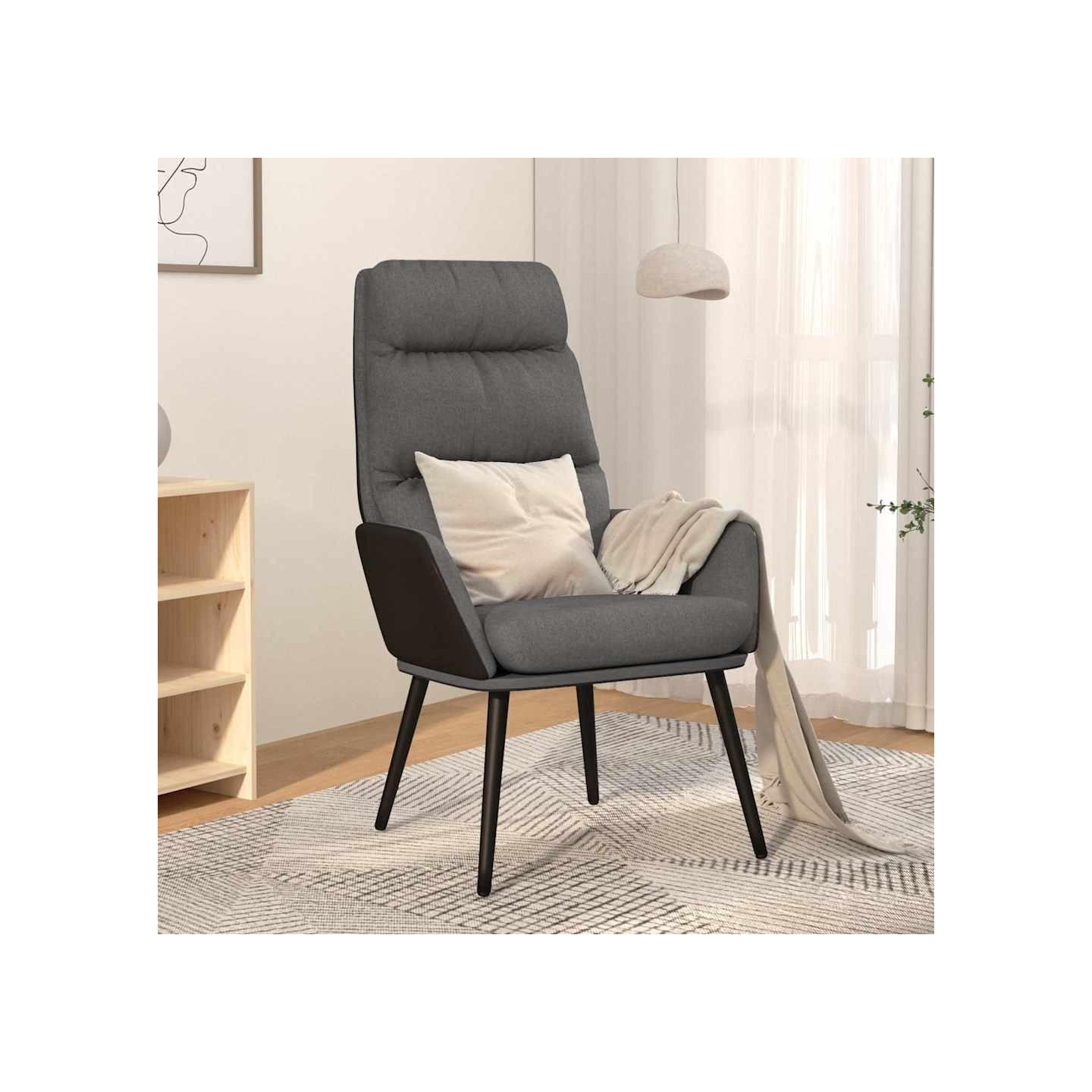 Chaise de relaxation Gris clair Tissu