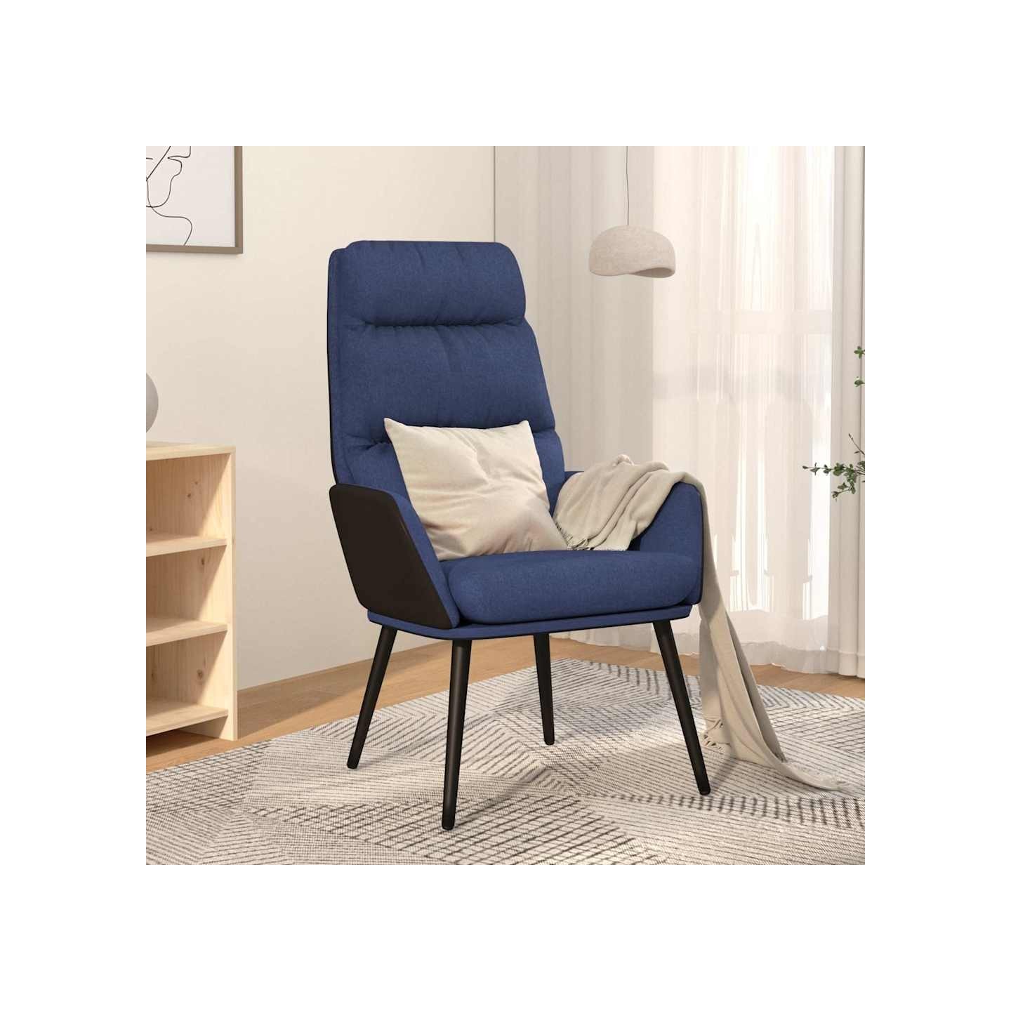 Chaise de relaxation Bleu Tissu