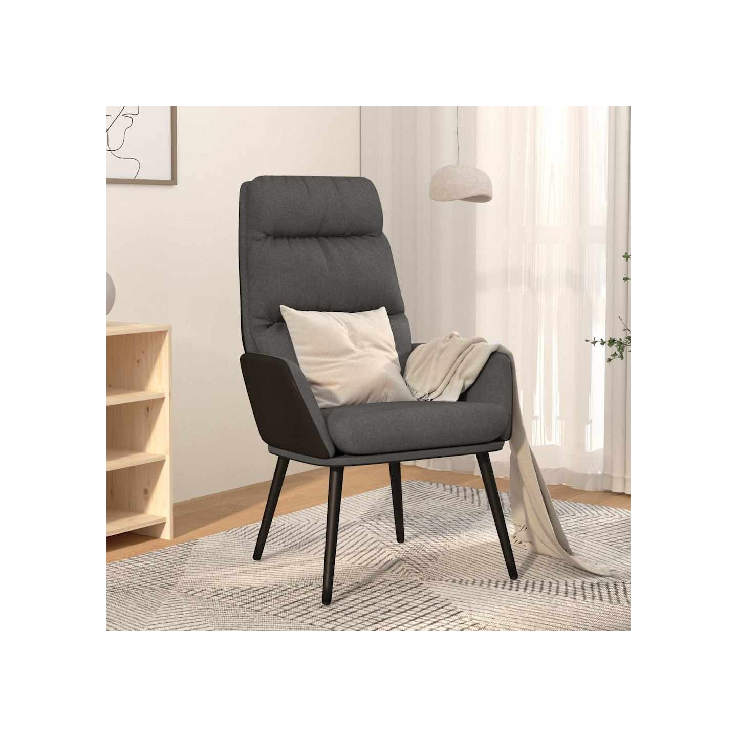 Chaise de relaxation Gris foncé Tissu