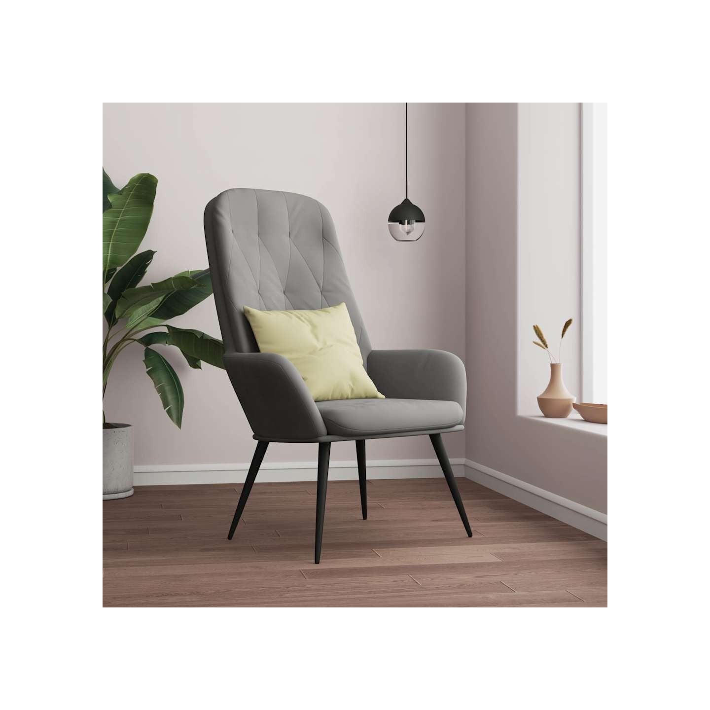 Chaise de relaxation Gris clair Velours