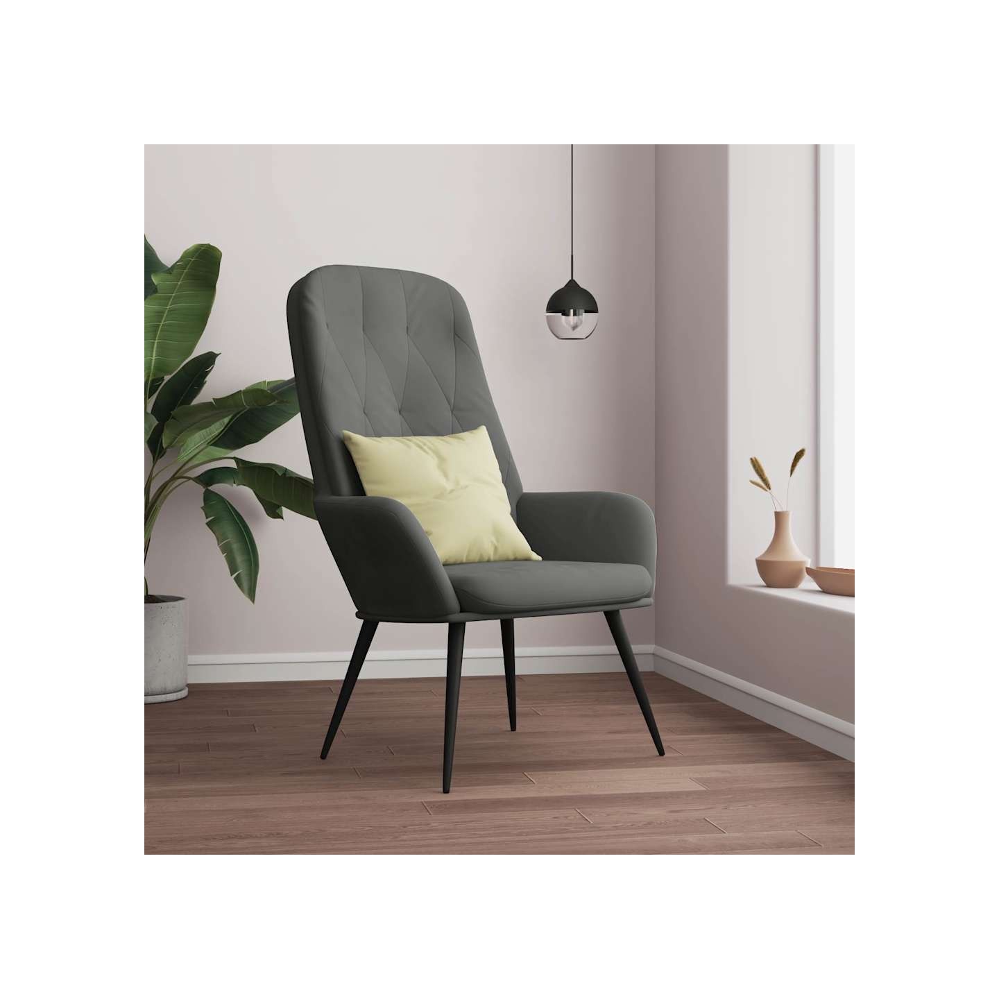 Chaise de relaxation Gris foncé Velours
