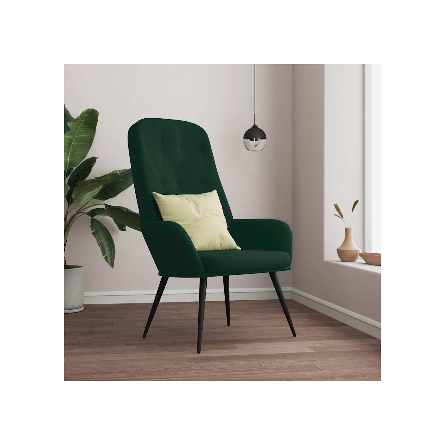 Chaise de relaxation Vert foncé Velours