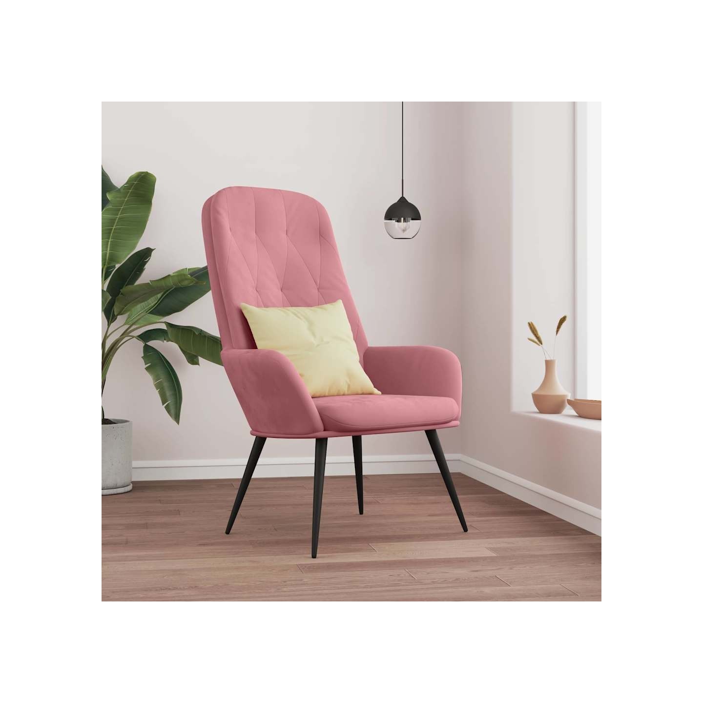 Chaise de relaxation Rose Velours
