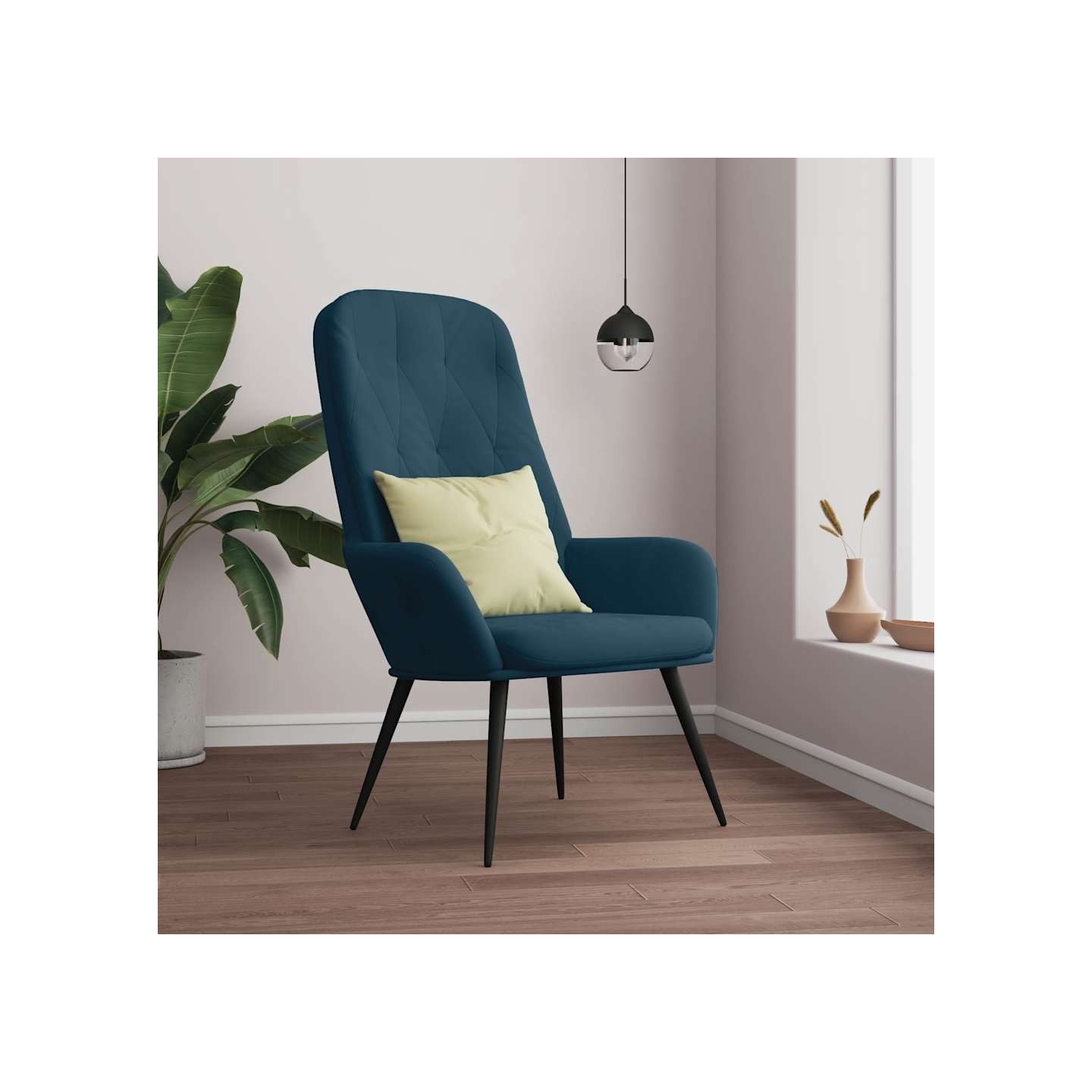 Chaise de relaxation Bleu Velours