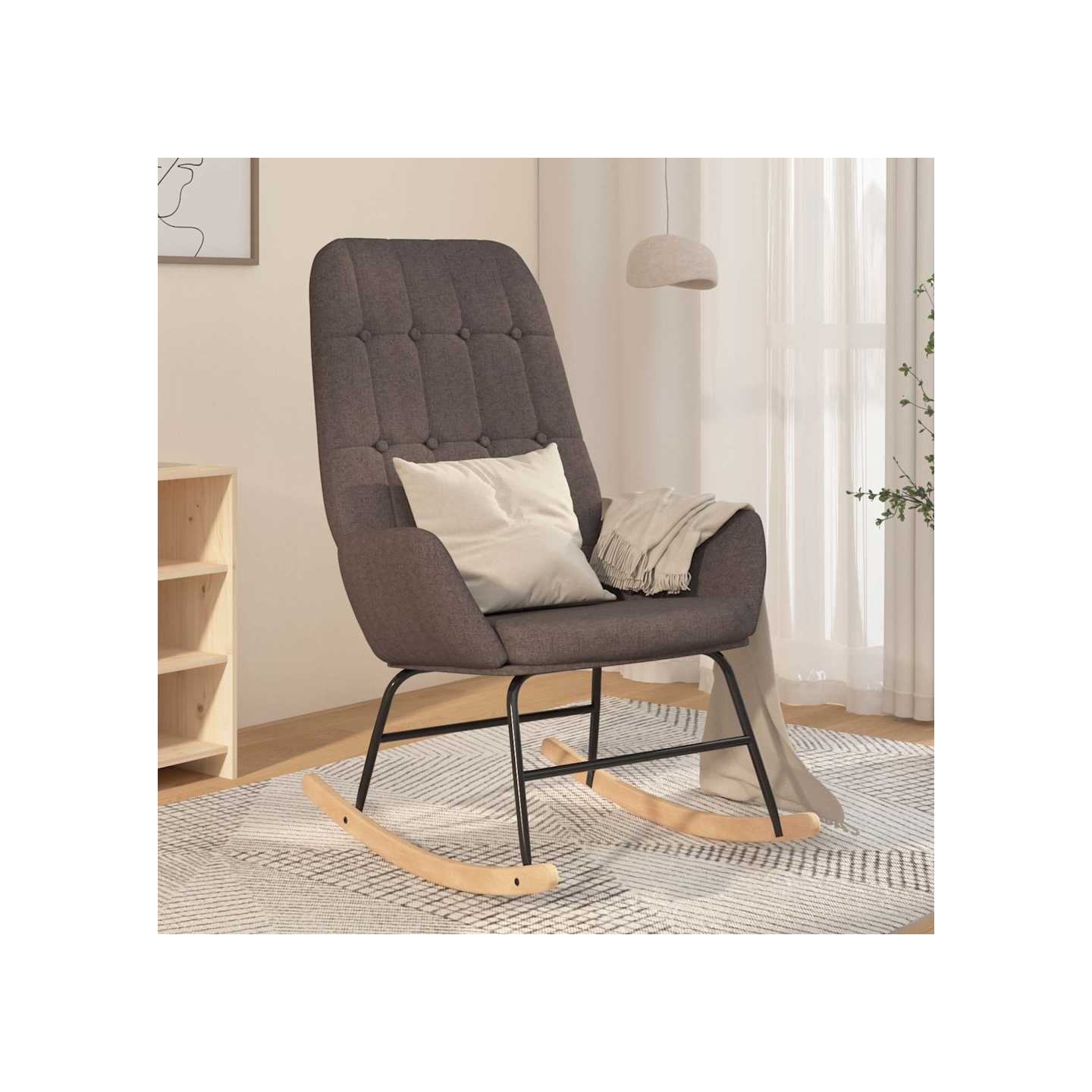Chaise à bascule Gris foncé Tissu