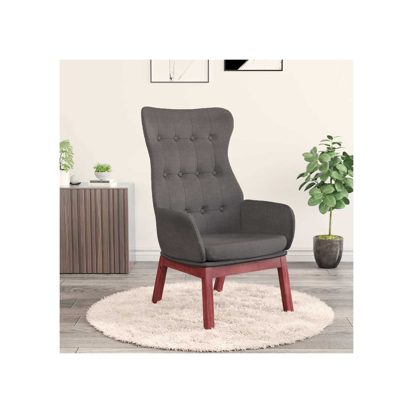 Chaise de relaxation Gris foncé Tissu