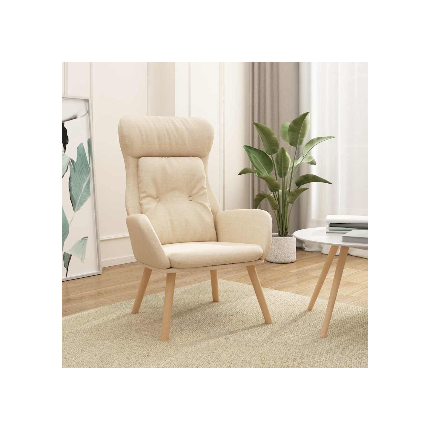Chaise de relaxation Crème Tissu