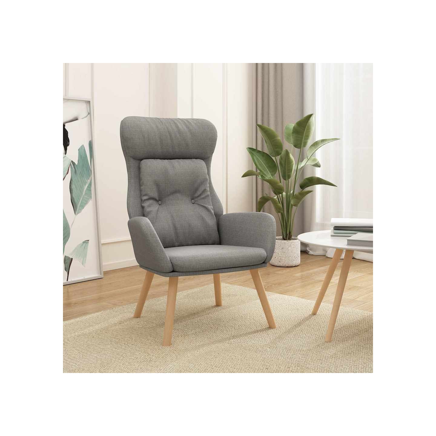 Chaise de relaxation Gris clair Tissu