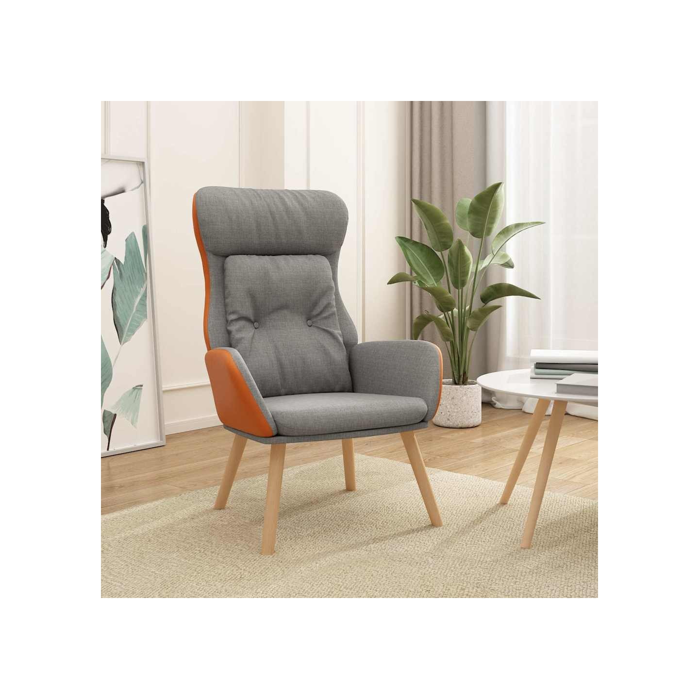 Chaise de relaxation Gris clair Tissu et PVC