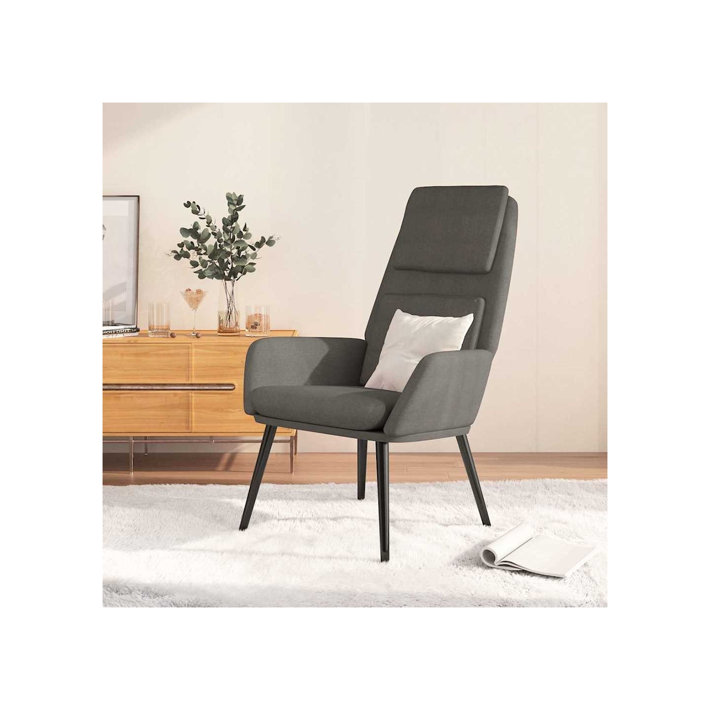 Chaise de relaxation Gris clair Tissu