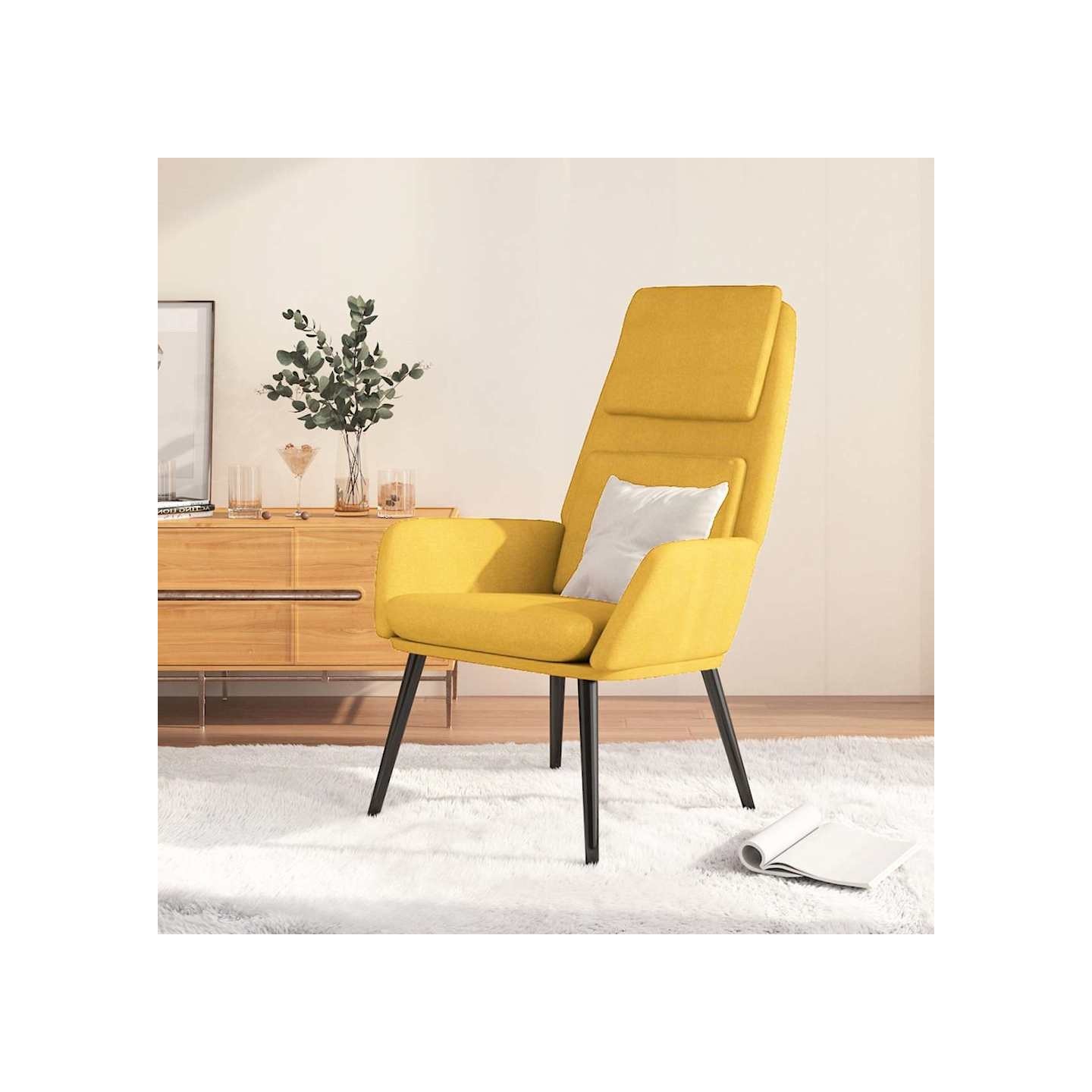 Chaise de relaxation Jaune moutarde Tissu