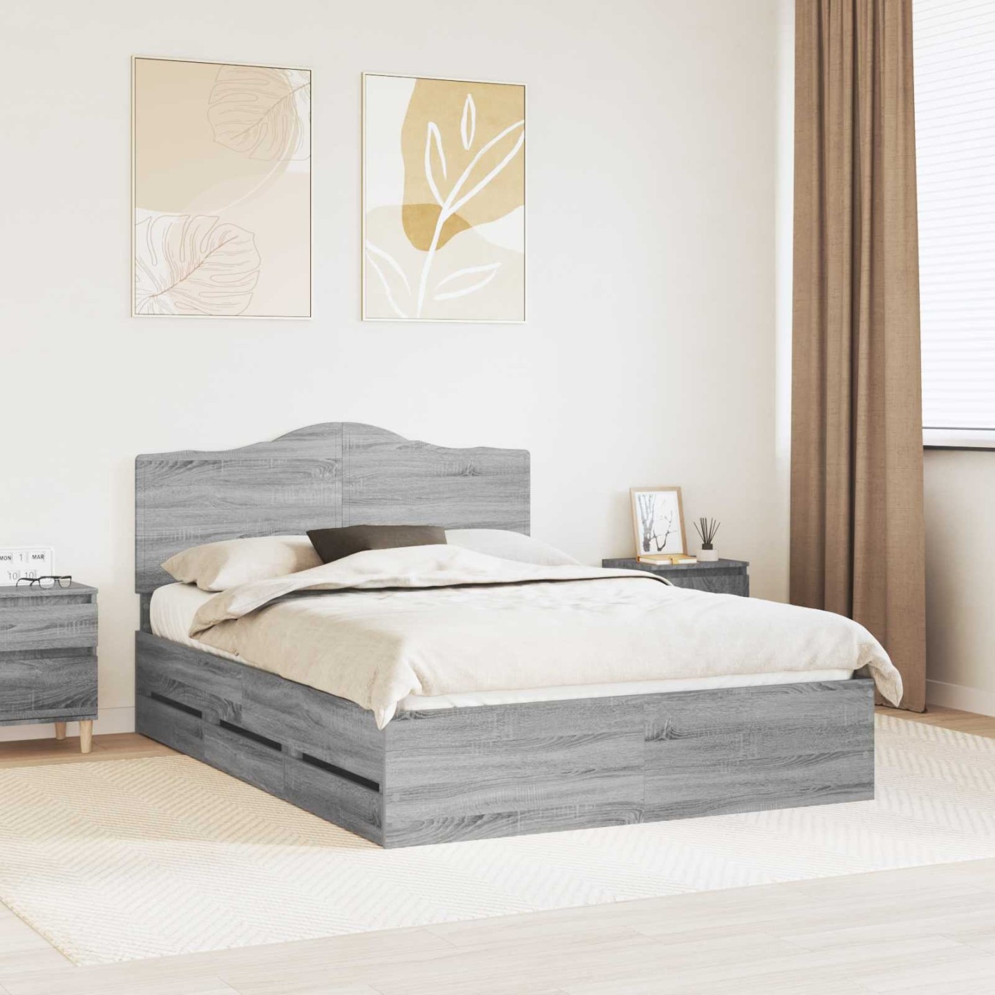 Cadre de lit Gris Sonoma 160 x 200 cm Bois Ingénierie