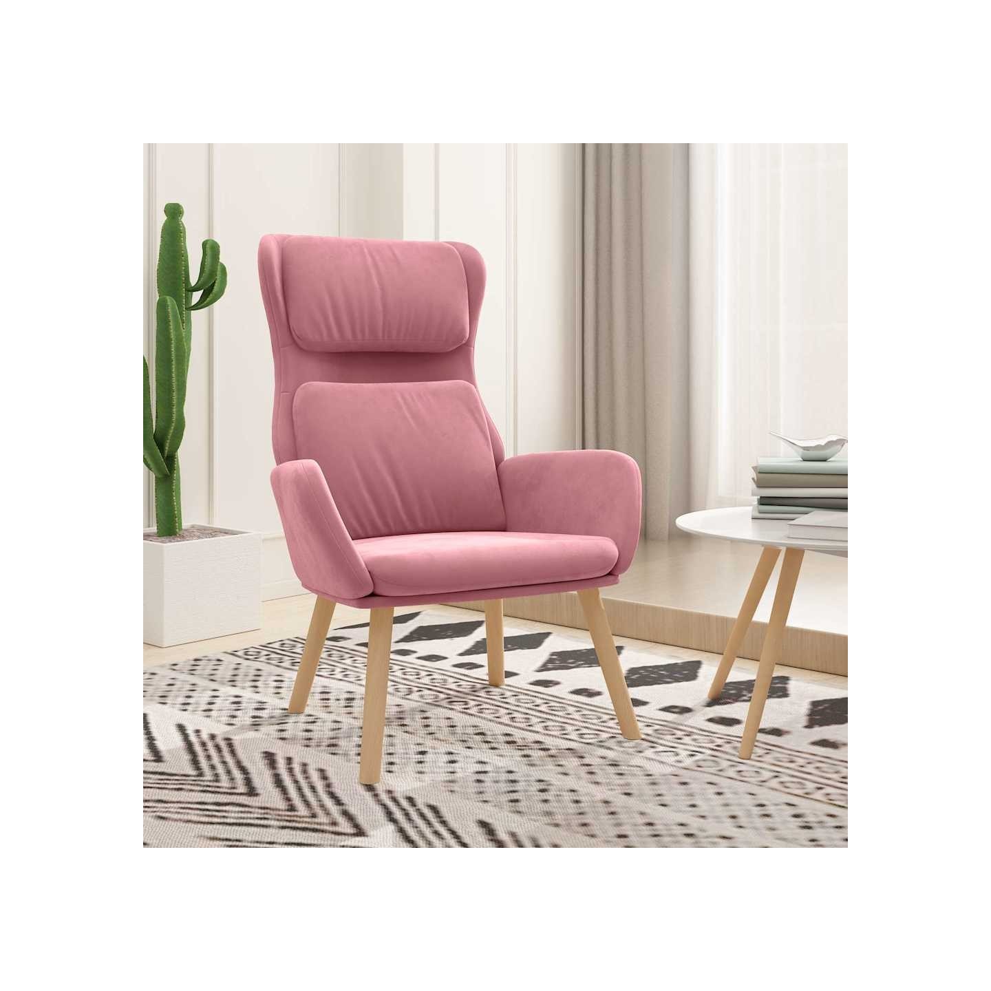 Chaise de relaxation Rose Velours