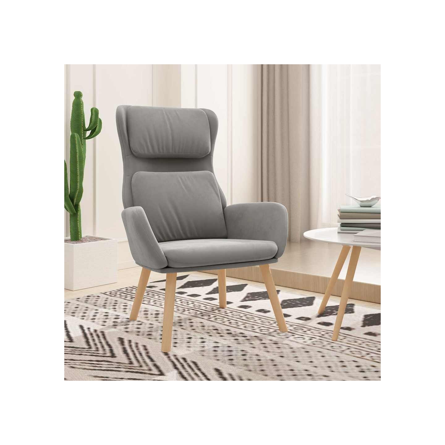 Chaise de relaxation Gris clair Velours