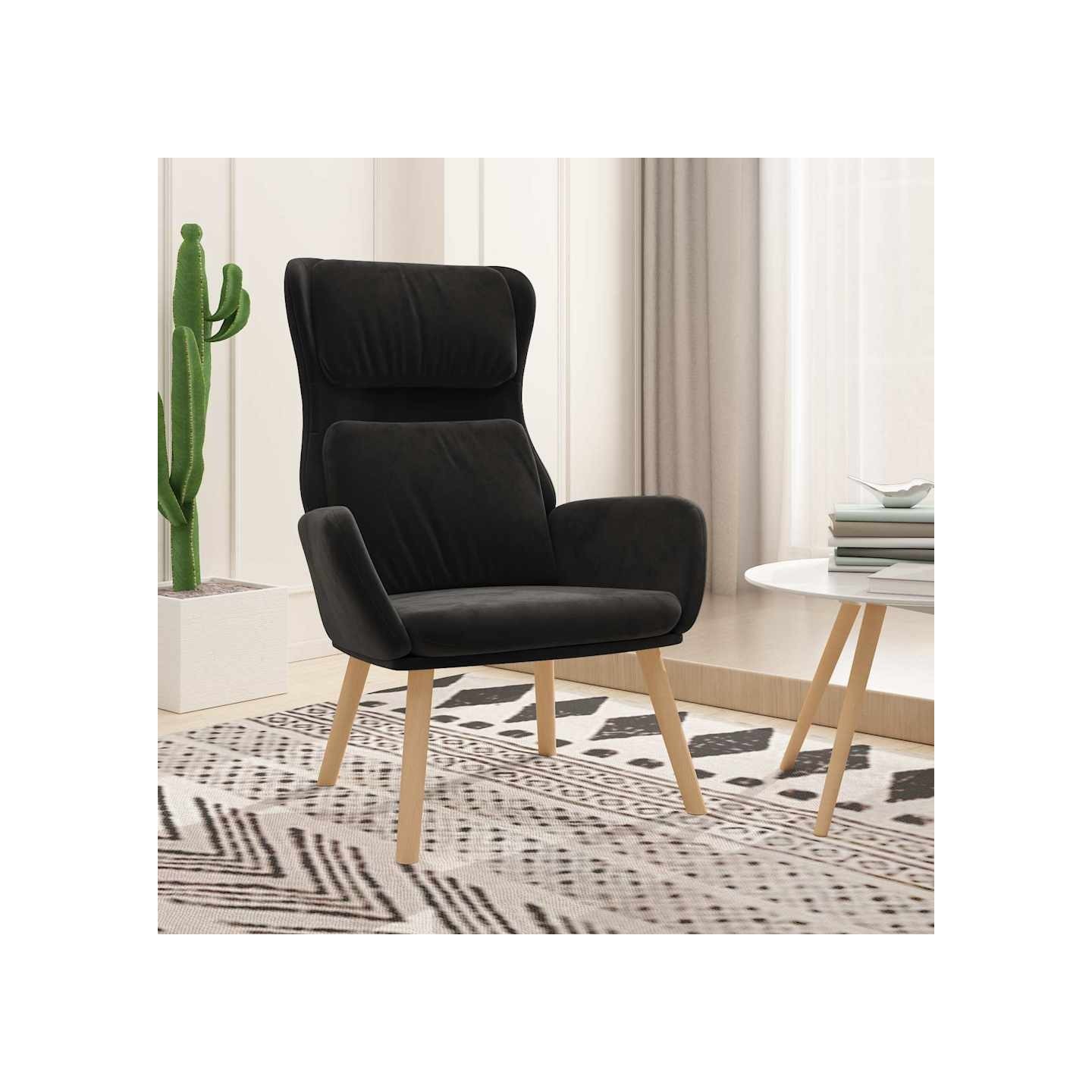 Chaise de relaxation Noir Velours