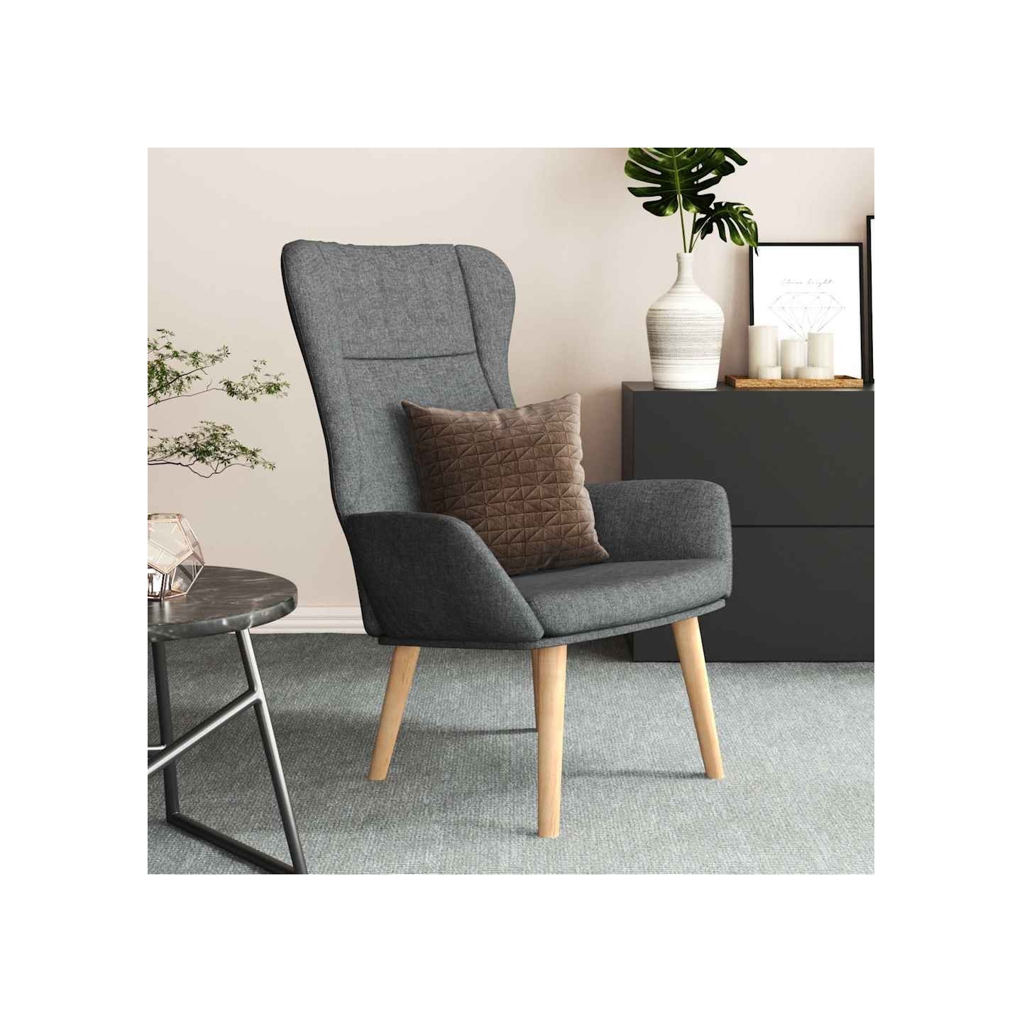 Chaise de relaxation Gris foncé Tissu