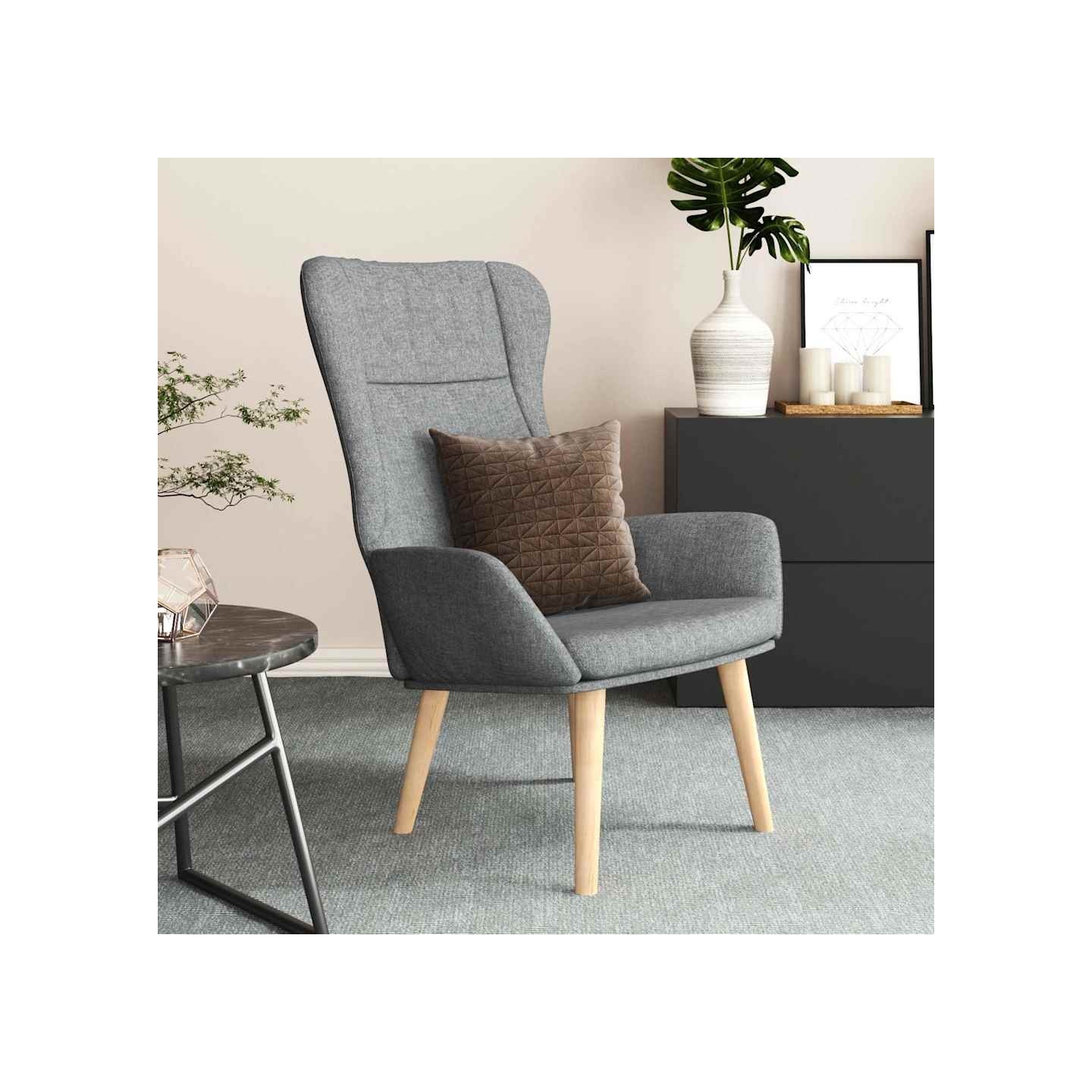 Chaise de relaxation Gris clair Tissu