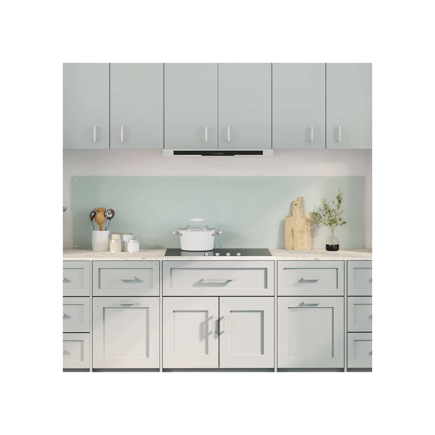 Crédence de cuisine 2 pc Blanc 100 x 50 cm verre trempé