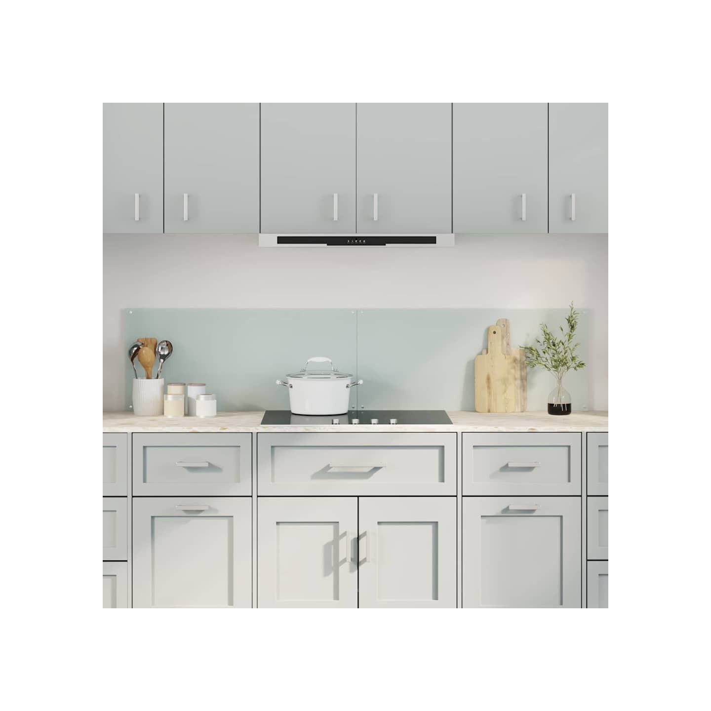 Crédence de cuisine 2 pc Blanc 90 x 40 cm verre trempé