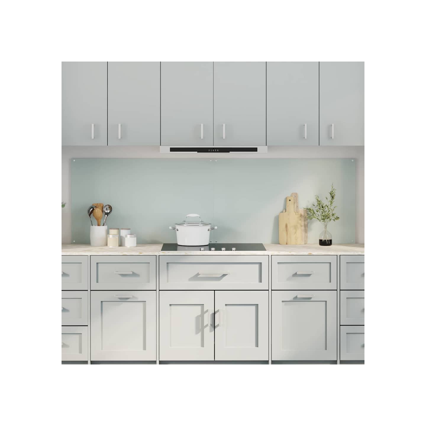 Crédence de cuisine 2 pc Blanc 100 x 60 cm verre trempé
