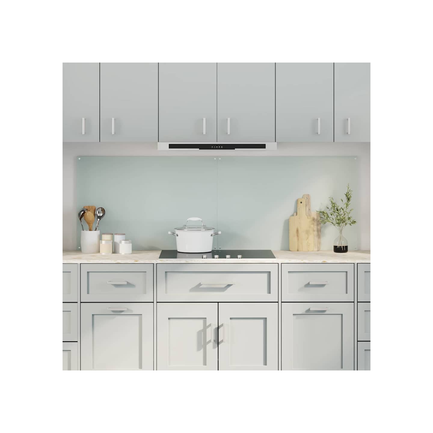 Crédence de cuisine 2 pc Blanc 90 x 60 cm verre trempé