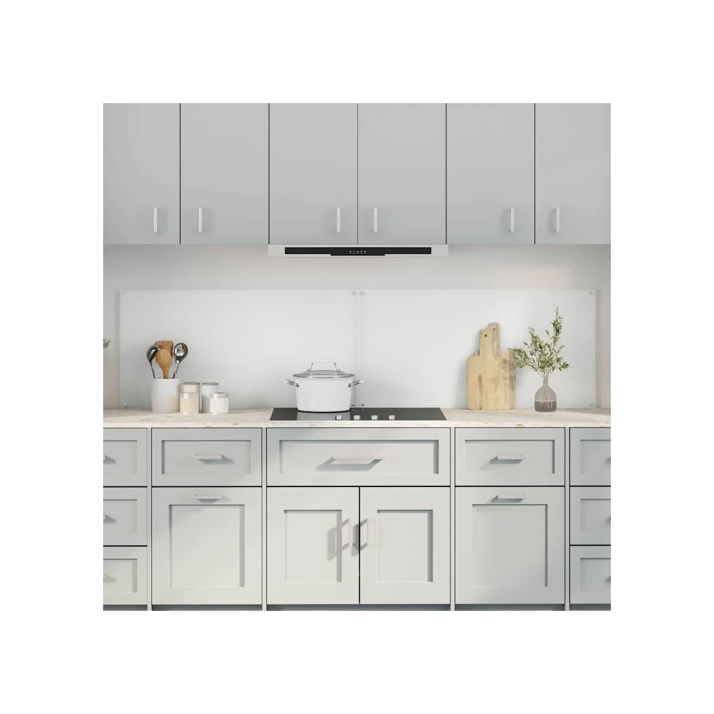 Crédence de cuisine 2 pc Transparent 100 x 50 cm verre trempé