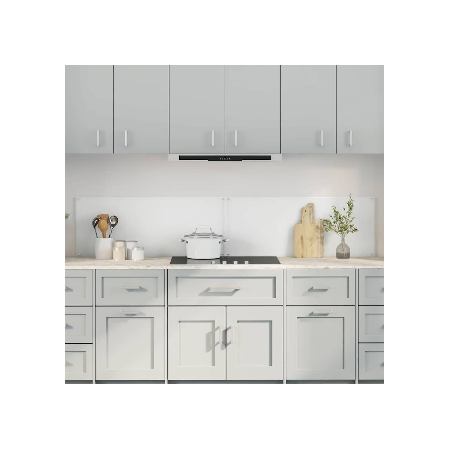 Crédence de cuisine 2 pc Transparent 100 x 40 cm verre trempé