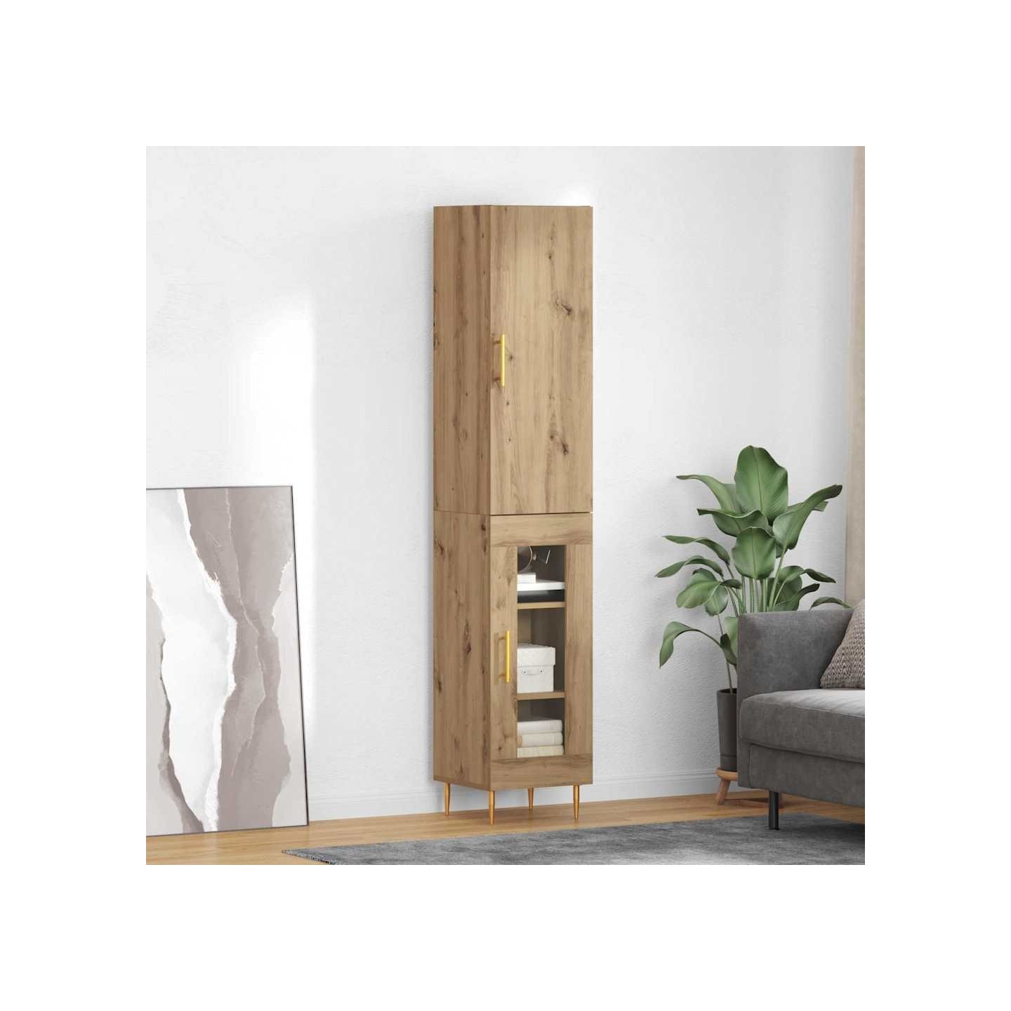 Haut Armoire 2 pc Chêne artisanal 34,5 x 34 x 180 cm