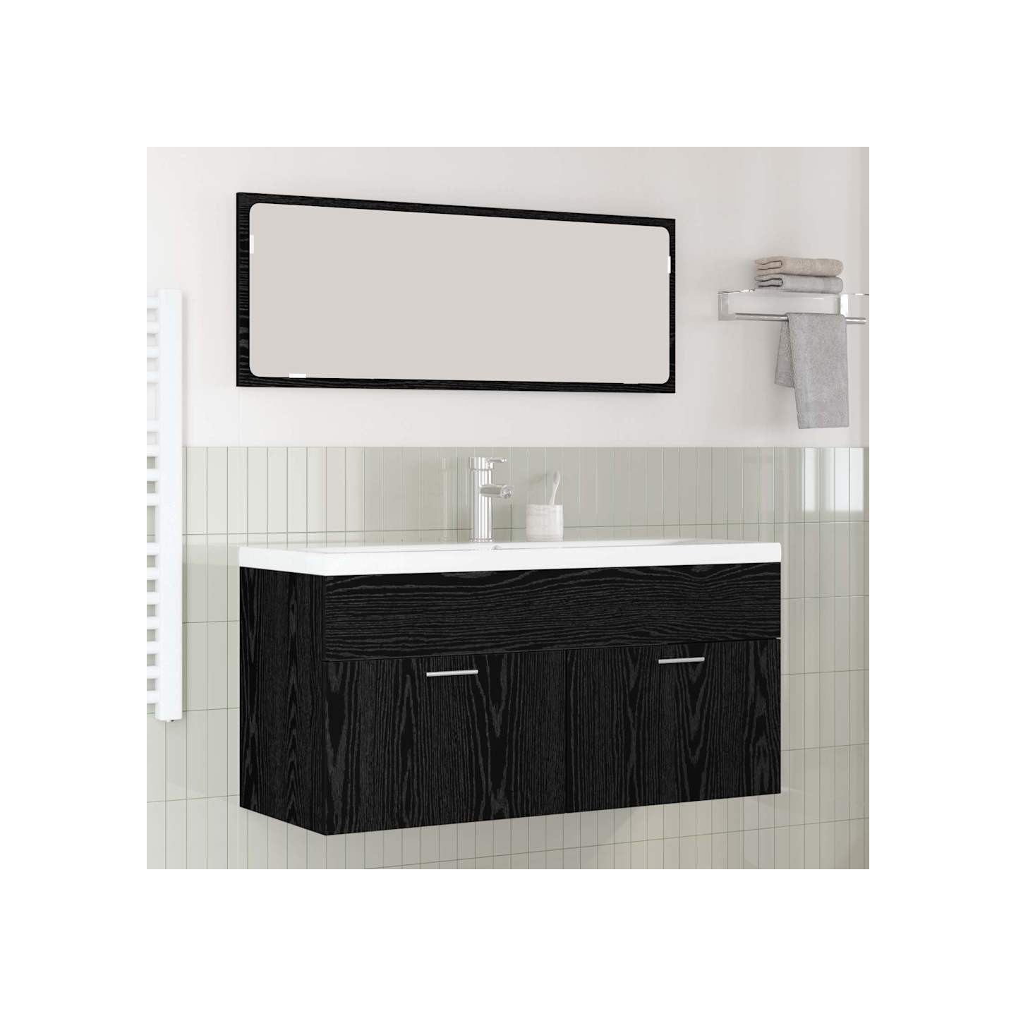 Armoire de salle de bain Chêne noir 100 x 38,5 x 46 cm