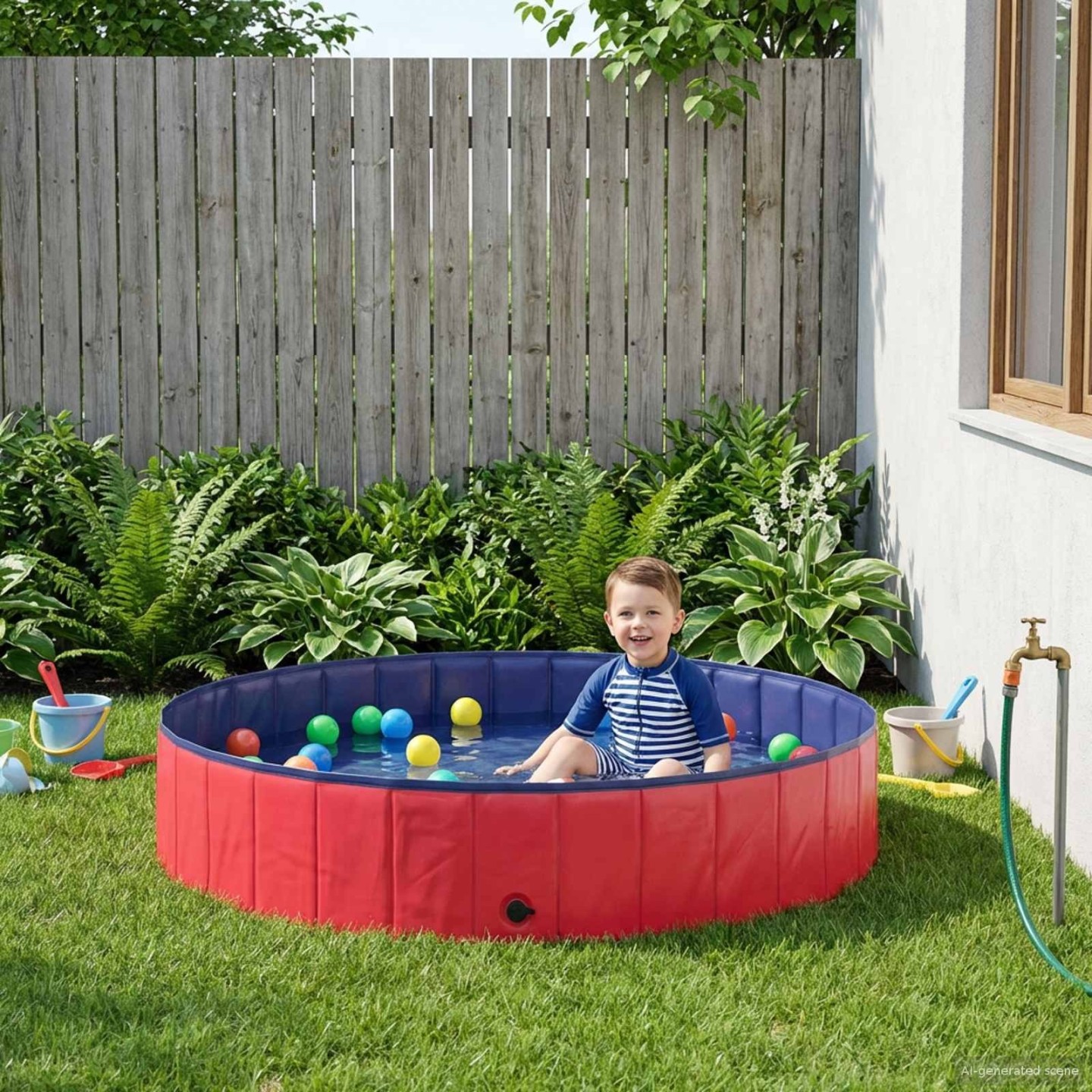 Piscine pour enfants Ø300 x 38 cm Rond pour Rouge et bleu