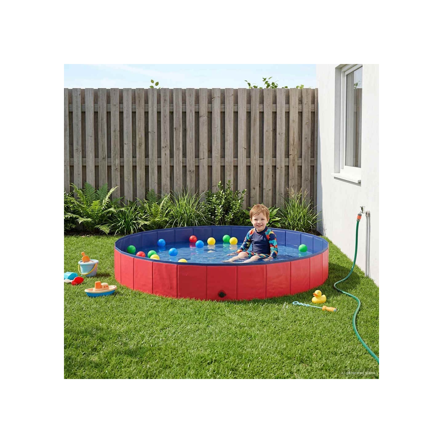 Piscine pour enfants Ø200 x 30 cm Rond pour Enfant pour Rouge