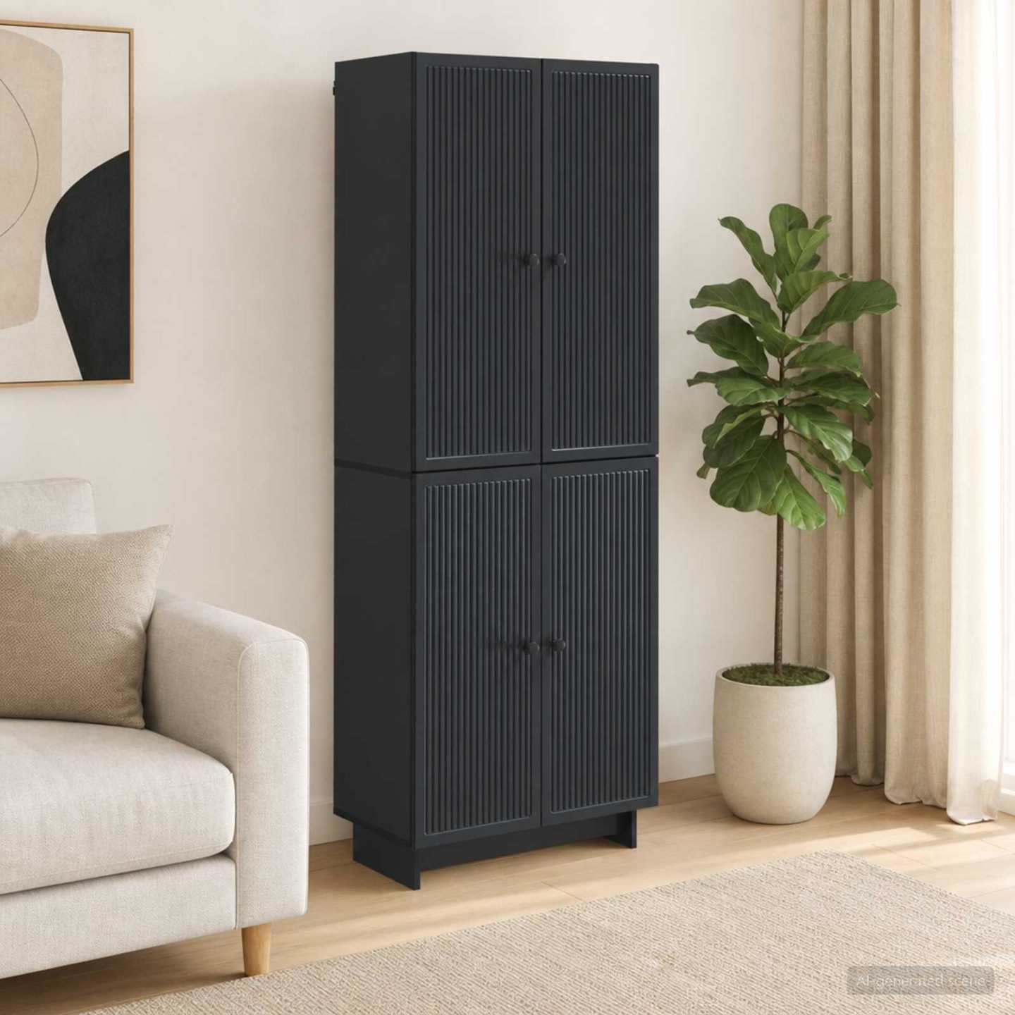 Ensemble de Meubles 2 pc Noir Bois d'ingénierie