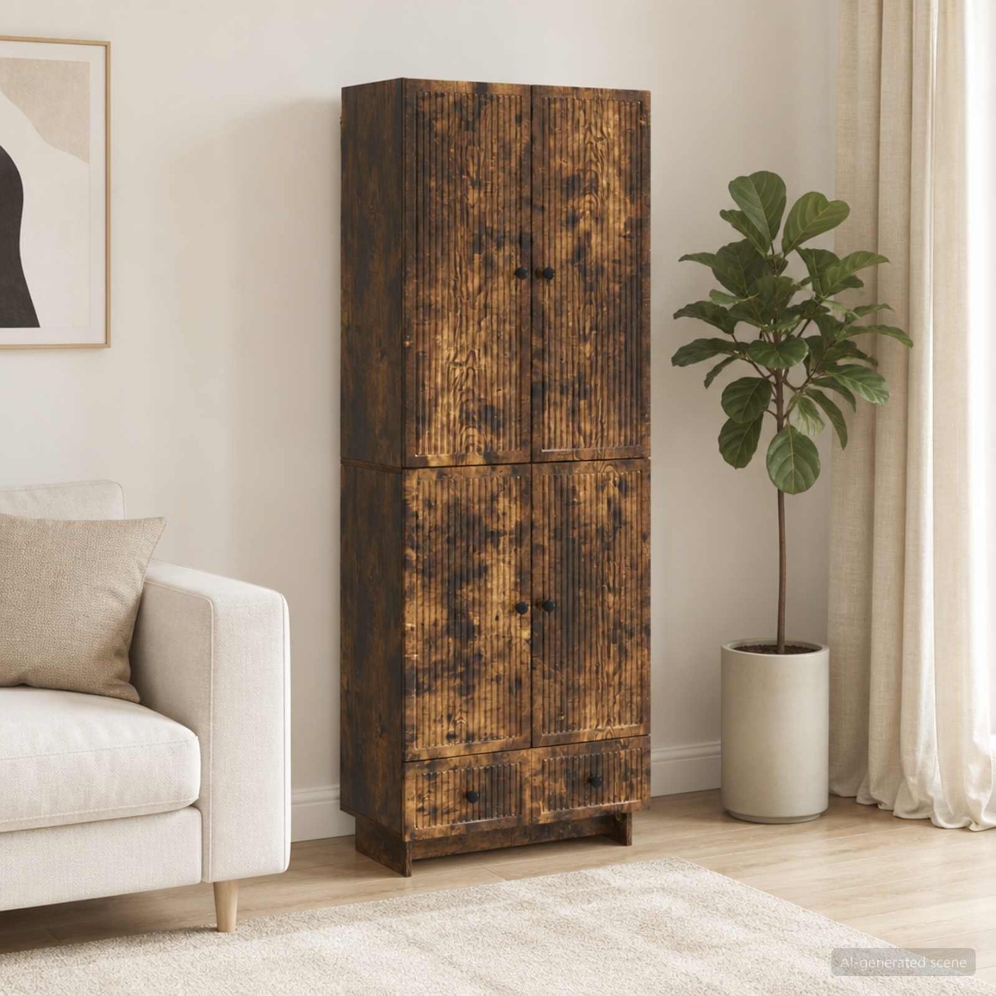 Ensemble de Meubles 2 pc Chêne fumé Bois d'ingénierie