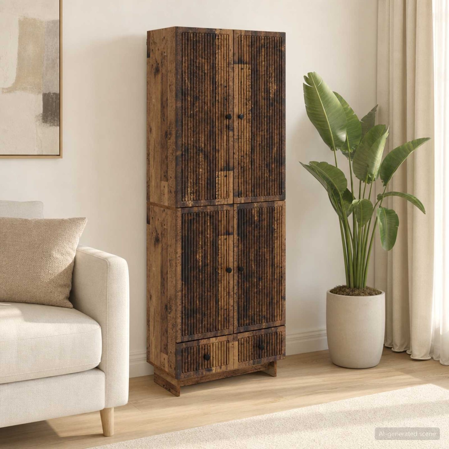 Ensemble de Meubles 2 pc Bois ancien Bois d'ingénierie