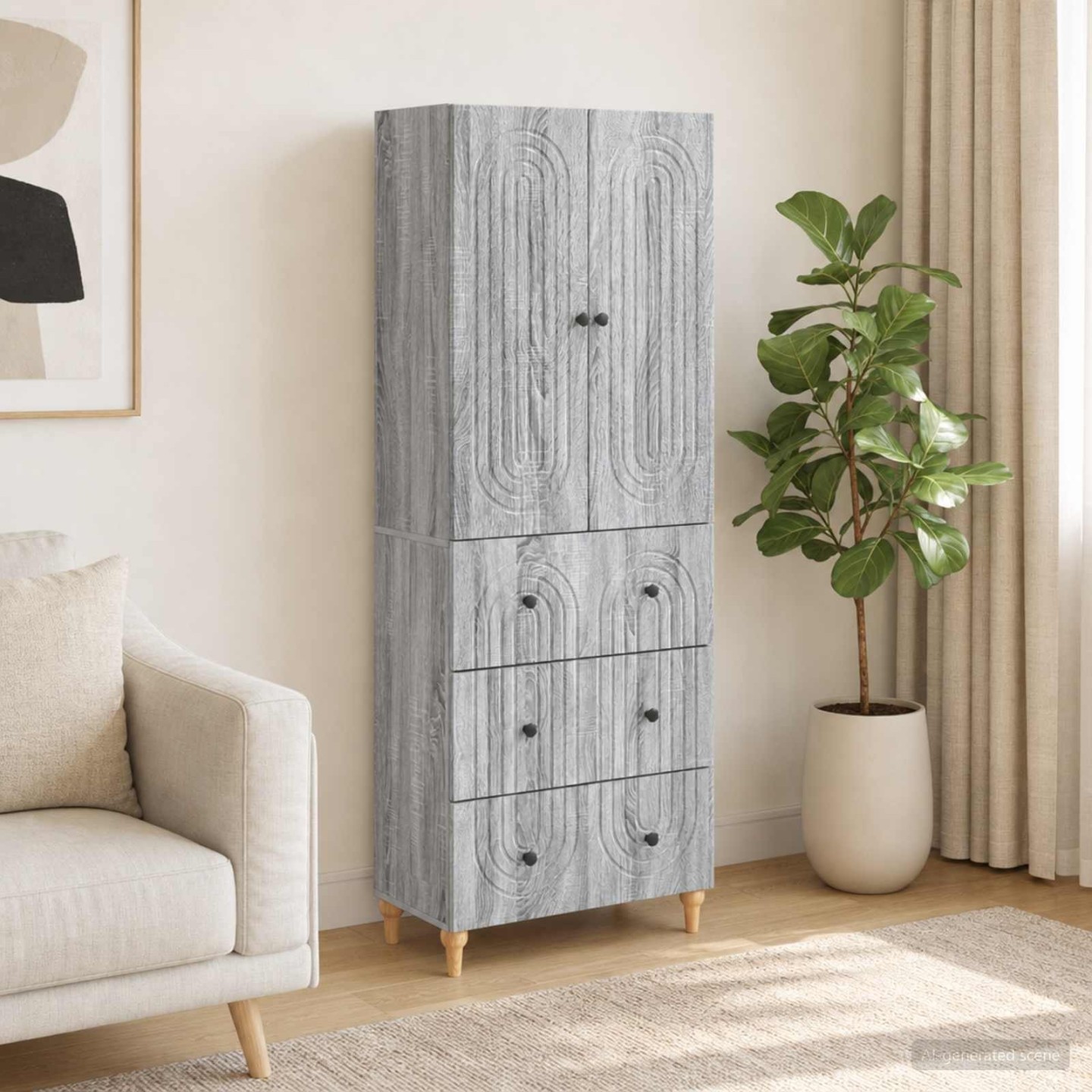 Ensemble de Meubles 2 pc Sonoma gris Bois d'ingénierie