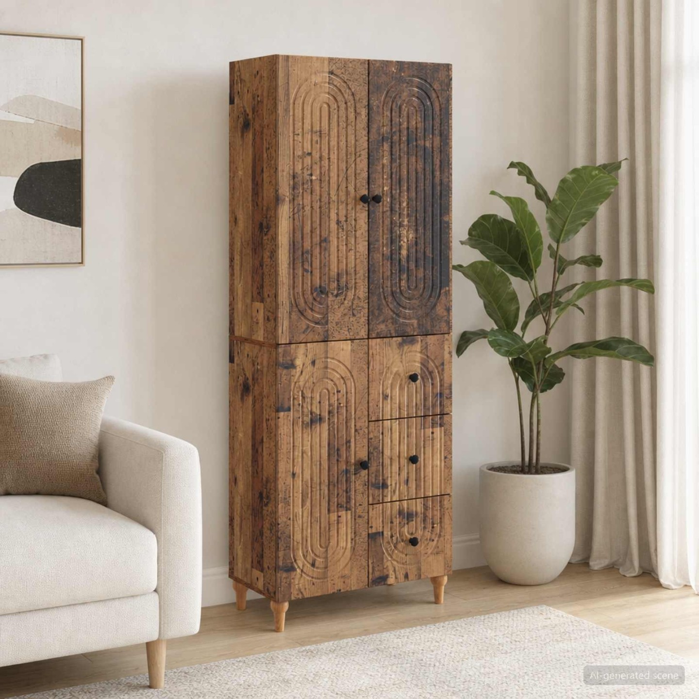 Ensemble de Meubles 2 pc Bois ancien 66 x 34,5 x 90 cm
