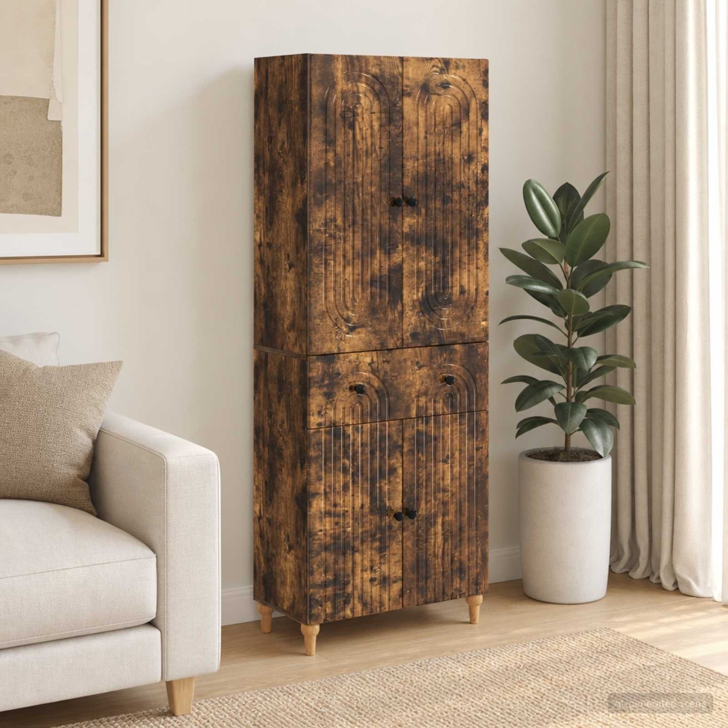 Ensemble de Meubles 2 pc Chêne fumé Bois d'ingénierie
