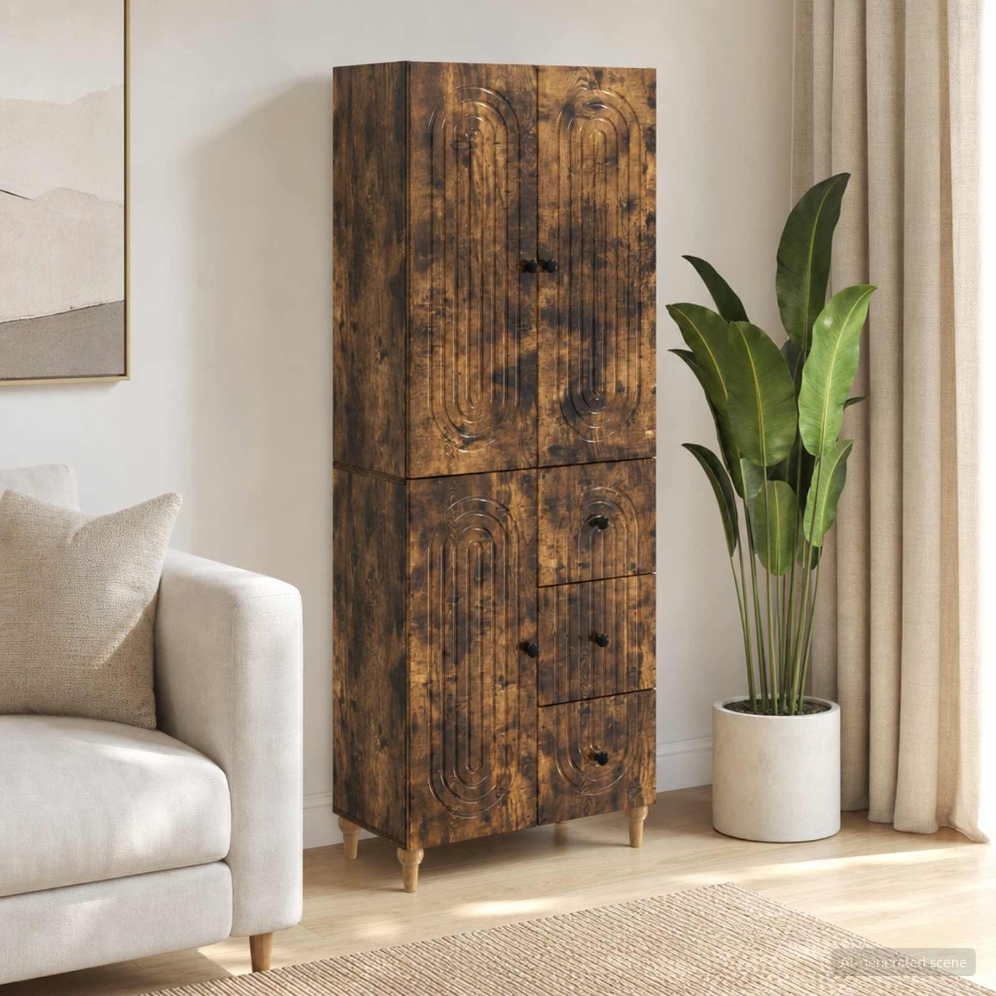 Ensemble de Meubles 2 pc Chêne fumé 66 x 34,5 x 90 cm