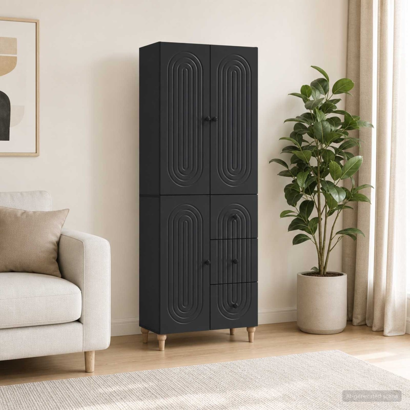 Ensemble de Meubles 2 pc Noir 66 x 34,5 x 90 cm