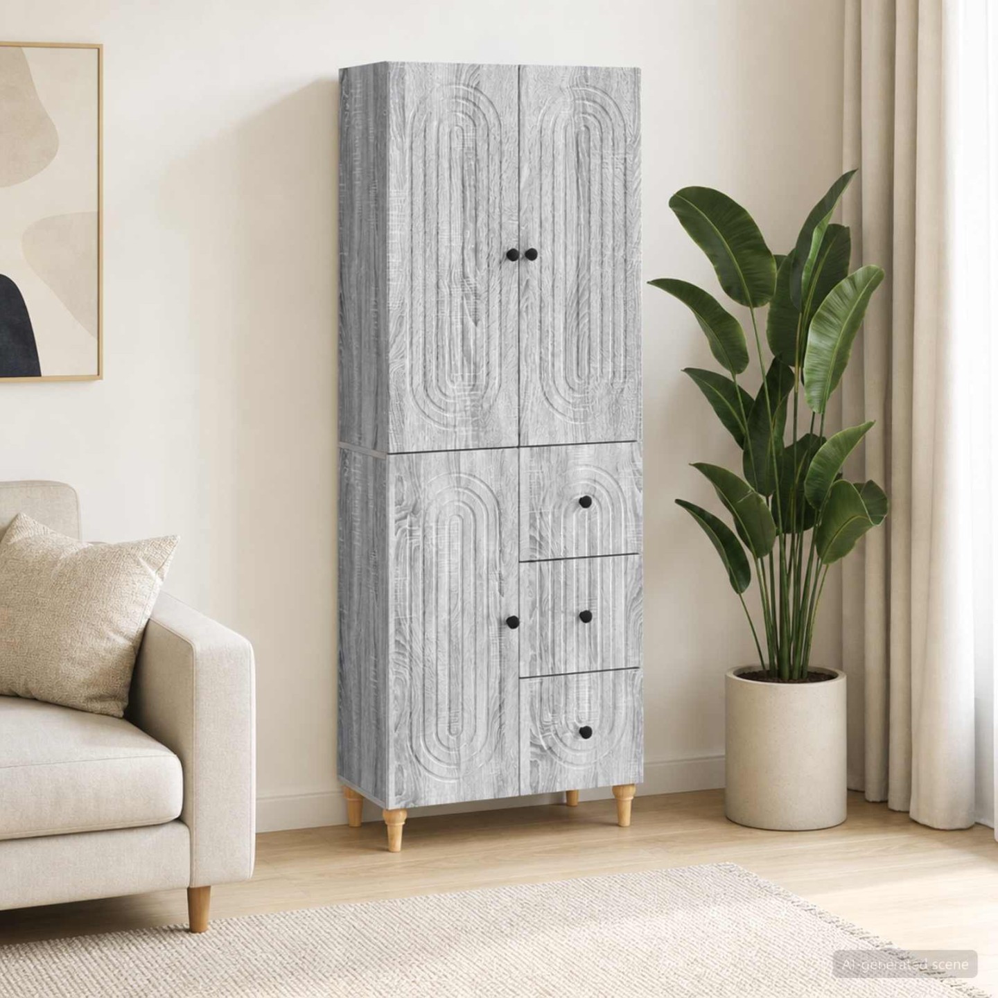 Ensemble de Meubles 2 pc Sonoma gris 66 x 34,5 x 90 cm