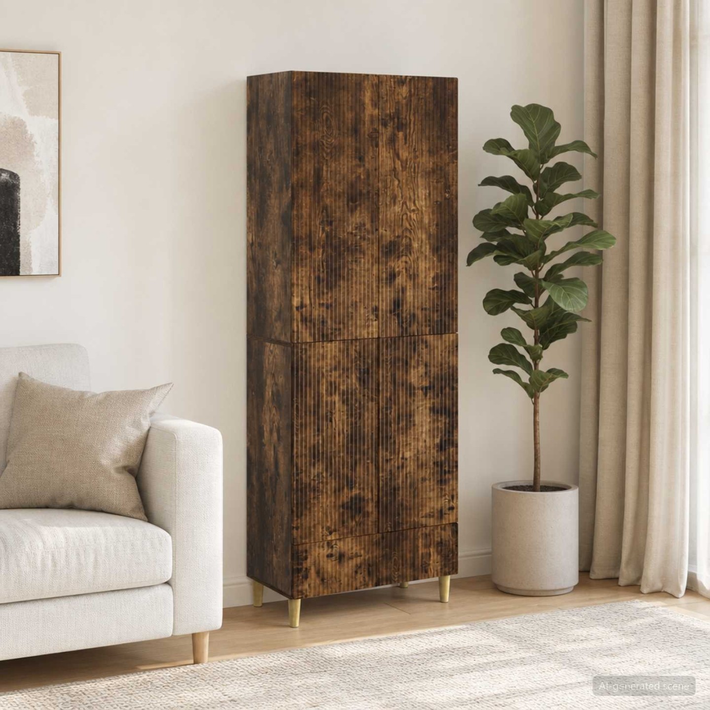 Ensemble de Meubles 2 pc Chêne fumé Bois d'ingénierie