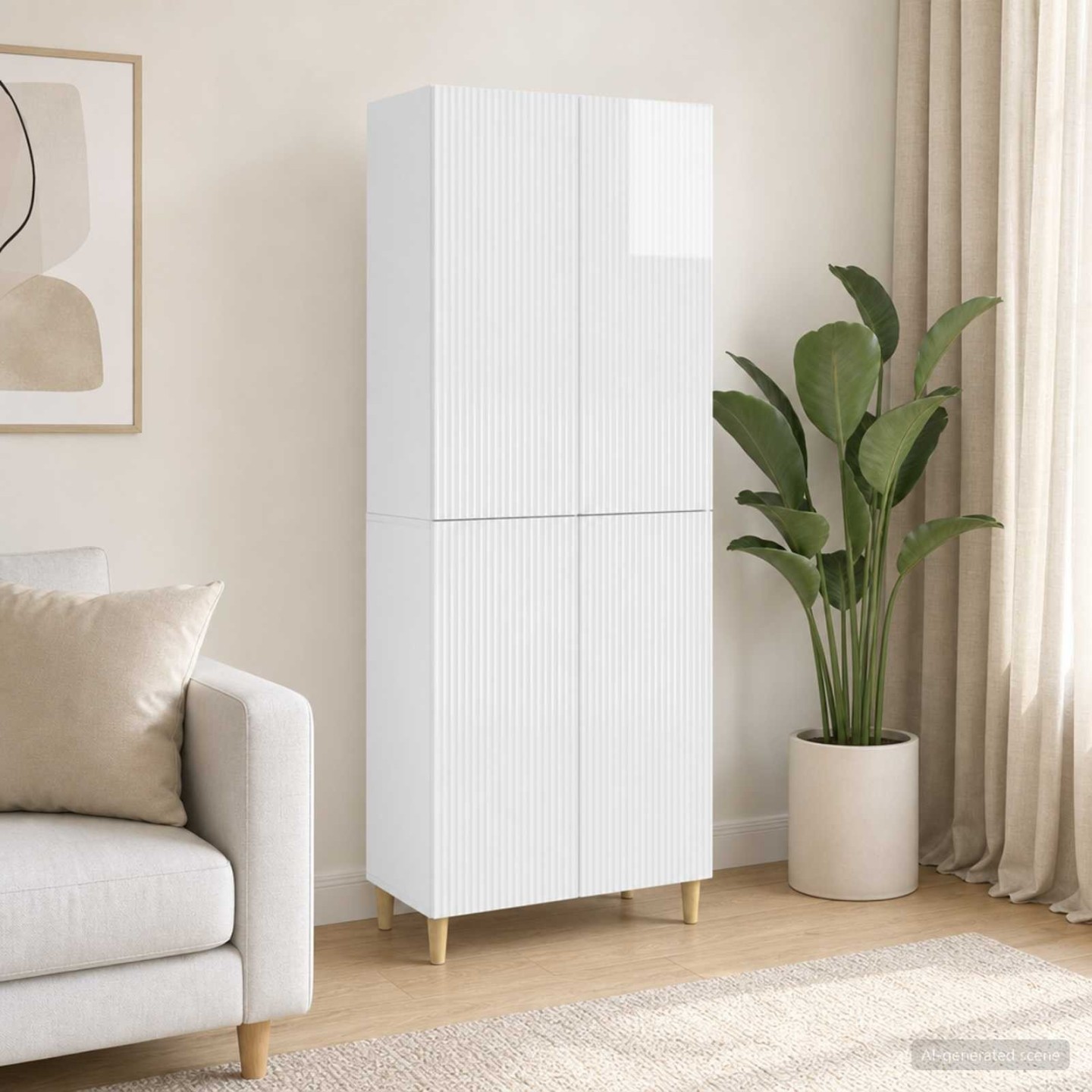 Ensemble de Meubles 2 pc Blanc brillant Bois d'ingénierie