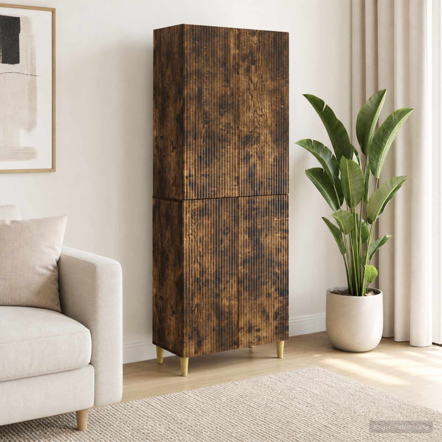 Ensemble de Meubles 2 pc Chêne fumé Bois d'ingénierie