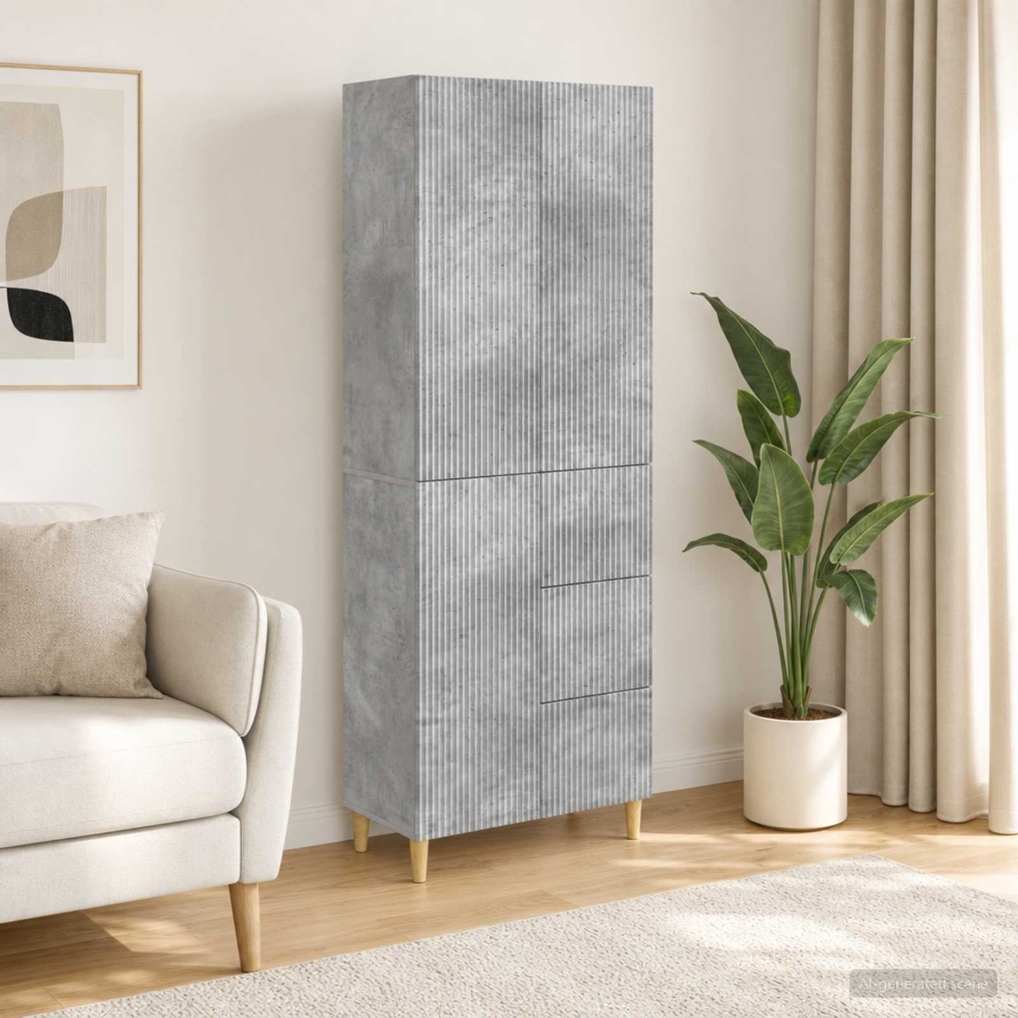 Ensemble de Meubles 2 pc Gris béton Bois d'ingénierie