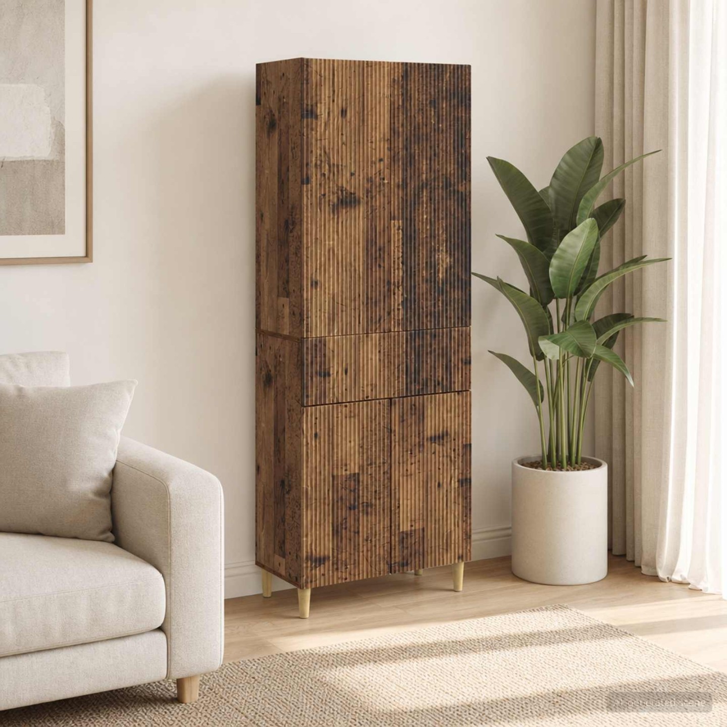 Ensemble de Meubles 2 pc Bois ancien Bois d'ingénierie