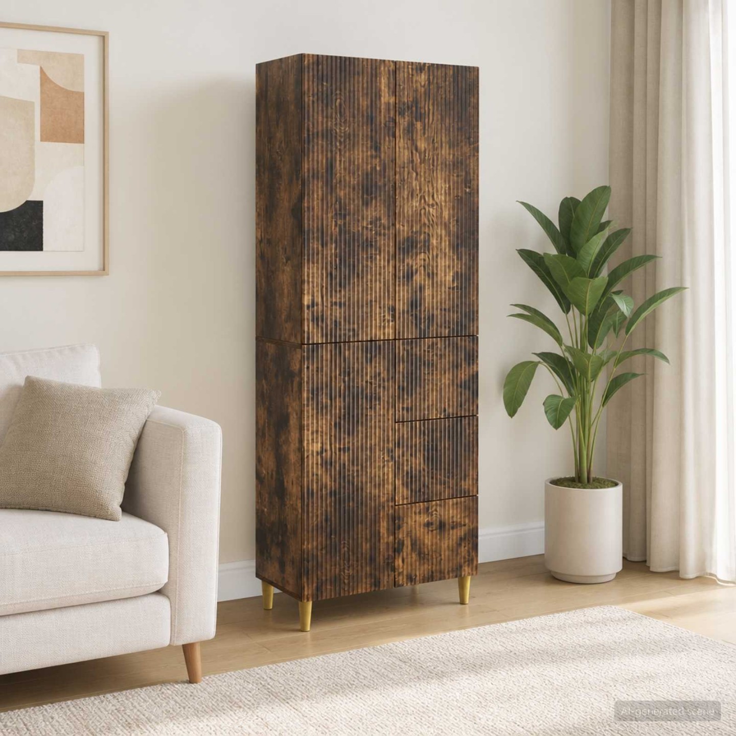 Ensemble de Meubles 2 pc Chêne fumé Bois d'ingénierie