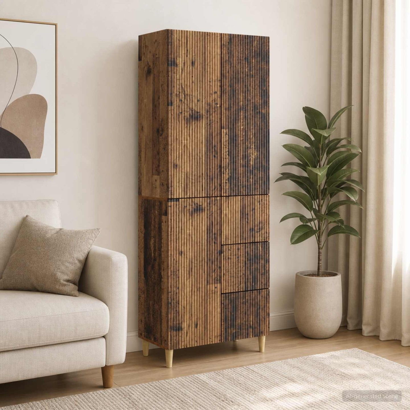 Ensemble de Meubles 2 pc Bois ancien Bois d'ingénierie