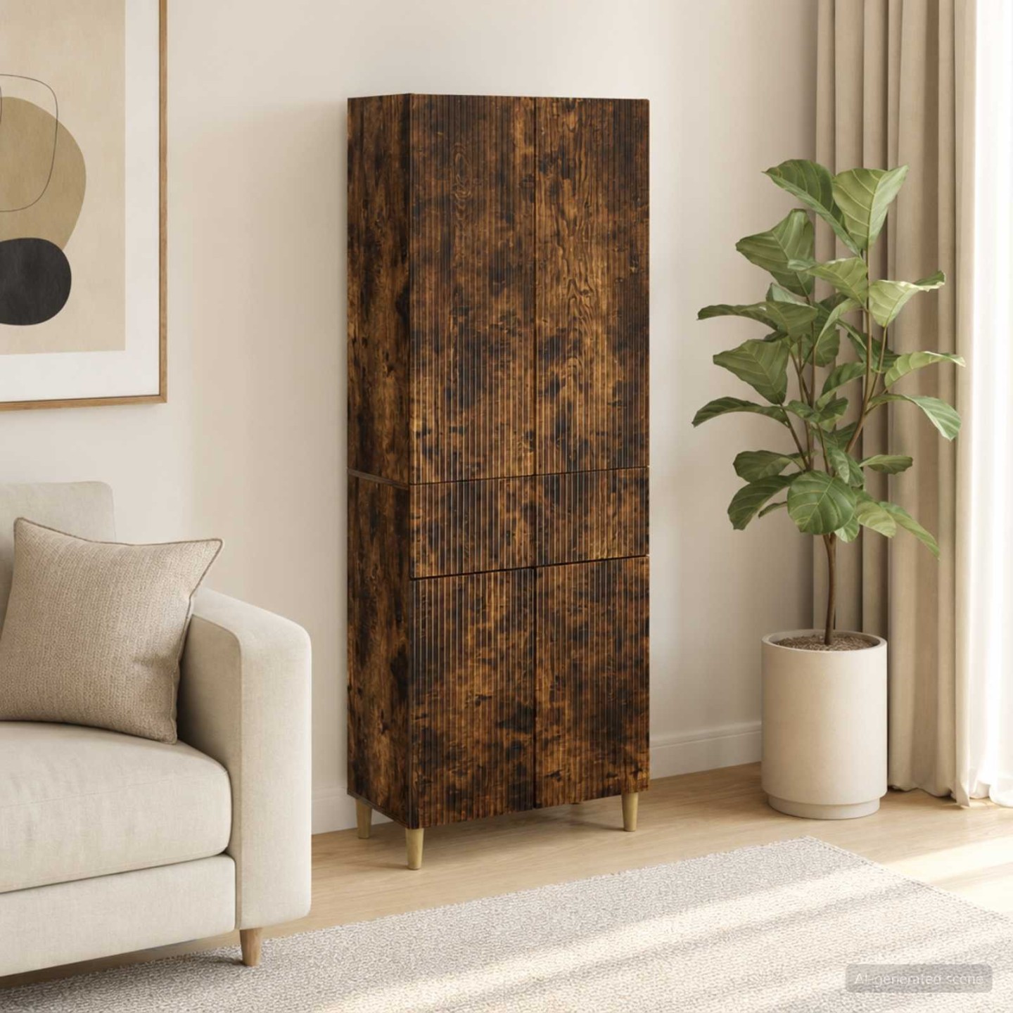 Ensemble de Meubles 2 pc Chêne fumé Bois d'ingénierie